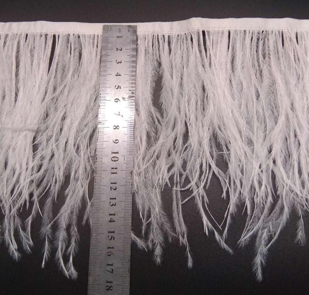 White Ostrich Feather Fringe Trim