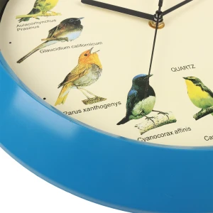 whole sale round design hourly bird musical sound  plastic wall clock