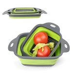 Wholesale 2Pcs Kitchen Collapsible Colander Set Vegetable Fruit Colander Folding Food Basket Storage Tool