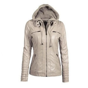 Wholesale Amazon Winter Long Sleeve Solid Color Zipper PU Leather Coat 7XL Women Girls Biker Windproof Jacket