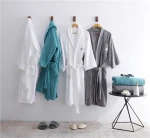 Wholesale Bathrobes 100% Cotton Hotels Embroidery Waffle Robes Bathrobe Set