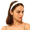 Wholesale Bridal Hair Hoop Wedding Hair Accessories Women White Big Wide Pearl  Hairbands