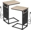 Wholesale Charging Station Side Table Set of 2 Metal Frame USB Ports C Shaped End Table c end table