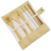 Wholesale eco friendly bamboo travel flatware cutlery bag