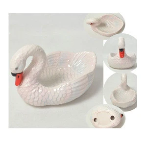 Wholesale home bathroom accessories Ceramic Swan Tray Soap Dish