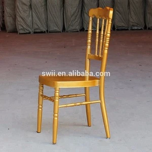 Wholesale hotel furniture aluminum metal wedding chair stackable napoleon chair for event