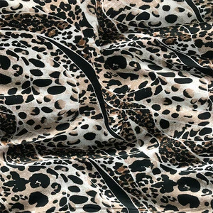 Wholesale  leopard patterns woven printed pure rayon fabric