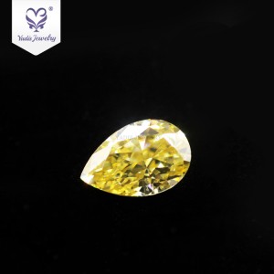 Wholesale Manufacturer Pear Shape Crushed Ice Cut Vivid Yellow Loose Moissanite Diamonds