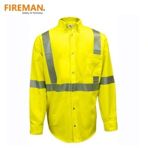 wholesale men&#39;s flame resistant uniform fr high visibility fireproof safety shirt UL and CE certificated