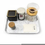Wholesale Mini Bars Chocolate Marble White Rectangle Food Meals Serving Tray