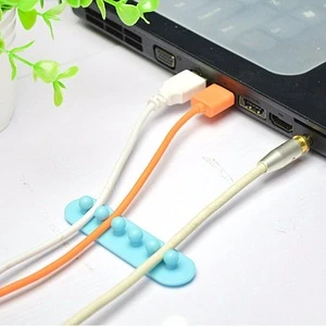Wholesale Plastic colourful wire Accessories gifts promotional under 1 dollar desk Adhesive cable organizer