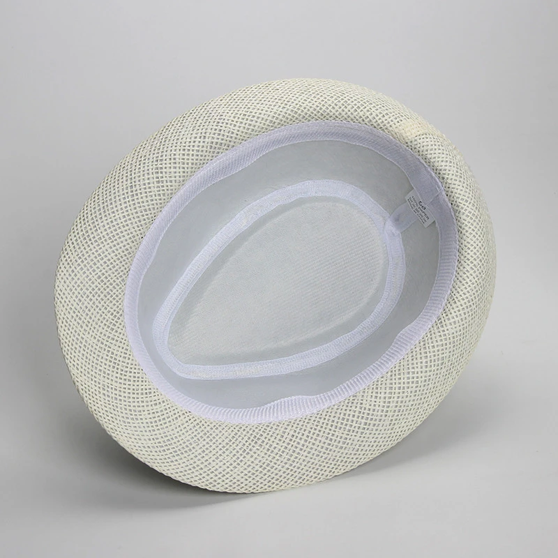 Wholesale Premium Panama Style Gentlemen Straw Fedora Hat Children Paper Braided Summer Beach Hat Unisex Coconut Tree Sun Hat