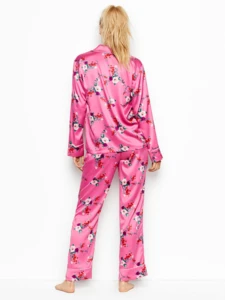Wholesale Satin Sleepwear Custom US Size Printing  Pajamas Nightgown  Women