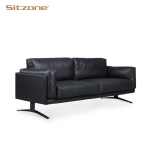 wholesale sofa furniture cheap modern soft black leather executive sofa set for office