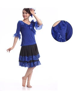 Women Latin Dance Dress in Performance Wear (tops + skirts)