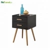 Wooden bedside nightstand with 2 drawers design
