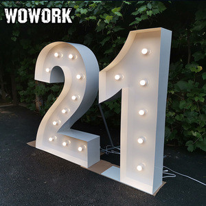 WOWORK Birthday number 21 party wedding festival decoration marquee light letter RGBW bulb sign with app control