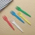 Import Yellow color disposable PP plastic fruit fork three tooth dessert snack cake fork from China