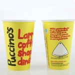 yellow single wall fashion paper tea/coffee hot cup insulated