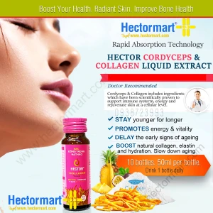 Youthful & Health Beauty Drinks Liquid Extract From Hector Cordyceps & Collagen 50ml Each Bottle