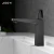 Import ZOOYI deck mounted hot and cold water mixer, brass single handle sink tap, luxurious wash hand black basin faucet from China