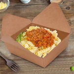Eco-Friendly Custom Printed Salad Packaging Brown Food Take Away Paper Box
