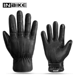 INBIKE Mens Shockproof Breathable Goatskin Leather Touch Screen Riding Motorcycle Gloves CM330