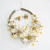 Import White shell floral and Yellow agate mix stones necklace and earring set collar style from Thailand