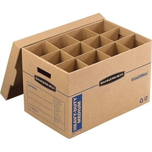 shipping moving box with 4 6 8 10 12 14 bottles assembled dividers insert