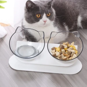 15 Degree Bevel Cat Bowl Double Use Non-slip Pet Feeder Cat Food Bowl Neck Protection Pet Cat Bowl