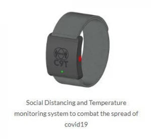 Covid-19 Social Distancing and Temperature Monitoring Bracelet