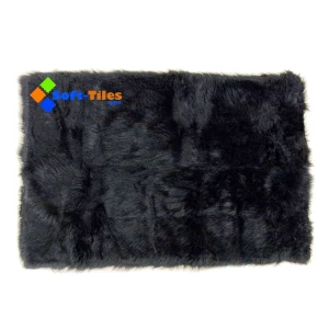 Super Soft Faux Fur Black 30*45inch Polyester Area Rugs 4pcs/carton