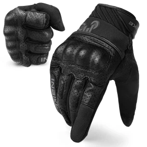 INBIKE Motorcycle Gloves for Men and Women Touchscreen Breathable Full Finger Motorbike Gloves for BMX ATV MTB Black