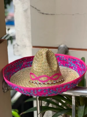 Traditional Mexican straw hat sombrero de paja