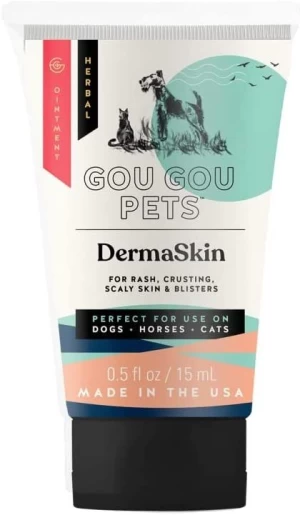 Holistic Natural Herbal DermaSkin Dermatitis Ointment For Dog, Cat, Horse. For Rash, Crusting, Dry, Itchy. Made in USA