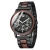 Import Wooden hand watches men luxury fashion black waterproof three eyes six pointers watch from China