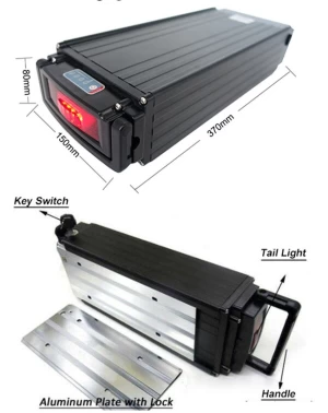 Lithium ion Battery for 1000W Rear rack Electric bike Scooter  