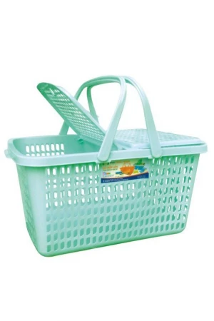 Medium Plastic shopping basket  Picnic basket  with handle and cap