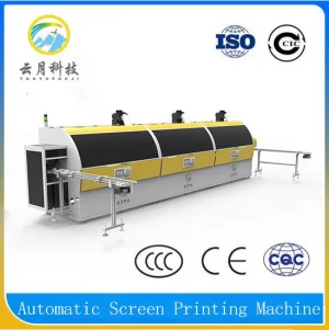 Automatic three colors screen printing equipment on glass,plastic,cream bottle