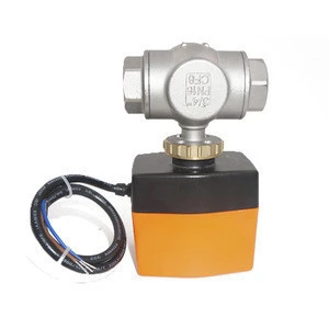 1 Inch Stainless Steel Ball Valve 3 Way Actuator Electric Control Valves For Chilled Water