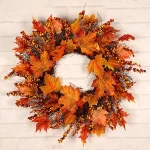 1 Pcs Christmas Pendant Flower Wreath Thanksgiving Autumn Color Garland Window Restaurant Maple Leaf Home Decoration Ornaments