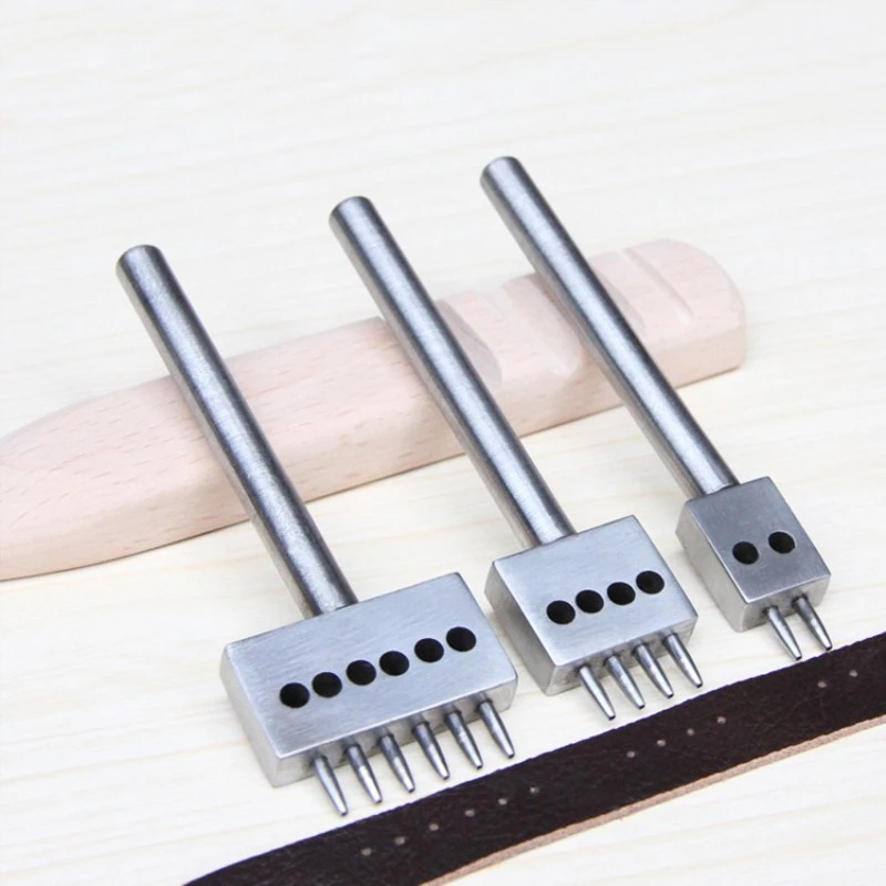 1 Set Spacing Leather Hole Punches DIY Hand Perforated Round Stitching Punch Hole Cut Leather Punching Tool 2/4/6/Hole 4/5/6/8mm