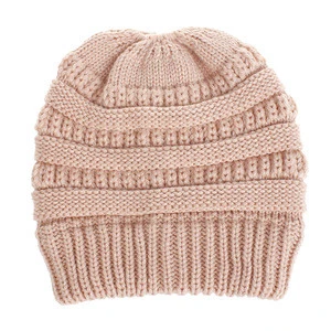 100% Acrylic Knitting Women Winter Hats Colorful Thick Warm Cap Custom Logo Fashion Hats