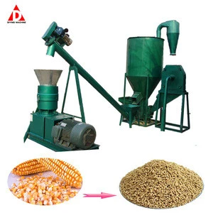 1000-1200kg/h Animal Poultry Chicken Duck Rabbit Goat Cow Cattle Feed Pellet Pelletizing Making Machine With Mixing Grinding
