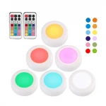12 Color Christmas Halloween Atmosphere Remote Control Lights Puck lights Push Lamp Manufacturers Wholesale