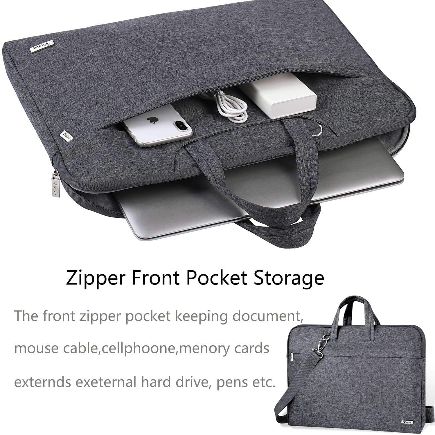 13 15 Inch Laptop Sleeve Case Laptop Shoulder Bag Slim Computer Carry Case with Shoulder Strap