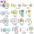 Import 14 PCS Baby Rattles Teether, Shaker Toys, Starts Grab And Spin Rattle, Early Educational Toys for 3, 6, 9, 12 Month Baby Infant from China