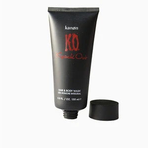 150ml Empty flat black plastic soft cosmetic tube with flip top cap