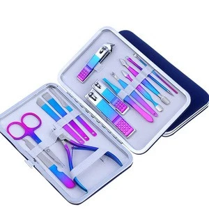 15pcs Professional Manicure Set Pedicure Knife Toe Nail Clipper Cuticle Dead Skin Remover Kit Stainless Steel Feet Care Tool Se