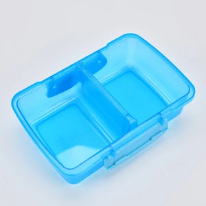 2-compartment colorful food vegetable fruit kitchen plastic crisper lunch box food storage container